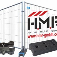 Bauzaun ST25 mit Kunststofffüßen und Schellen 10 - 100er Set