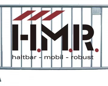 Absperrgitter, Eventgitter, Mannesmanngitter schwer mit Logo HMR