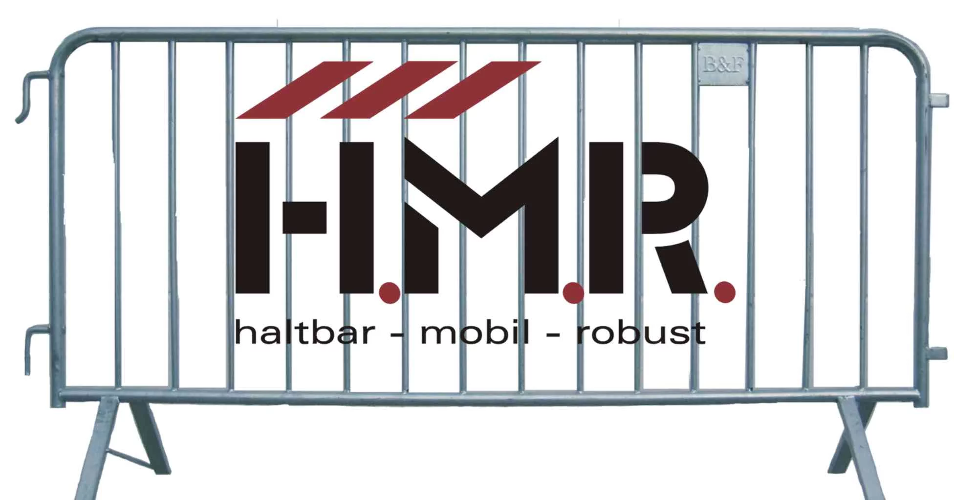 Absperrgitter, Eventgitter, Mannesmanngitter schwer mit Logo HMR
