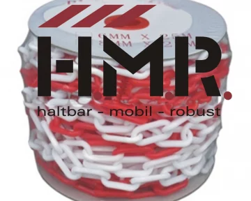 Kunststoffkette 6 mm rot/weiß Rolle 25m