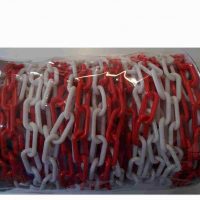 Kunststoffkette 8 mm rot/weiß, Rolle 50 m