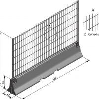 Hochsicherheitsbarriere NEW JERSEY aus Beton mit geraden Kopfenden