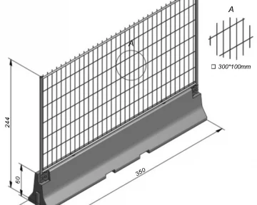 Hochsicherheitsbarriere NEW JERSEY aus Beton mit geraden Kopfenden