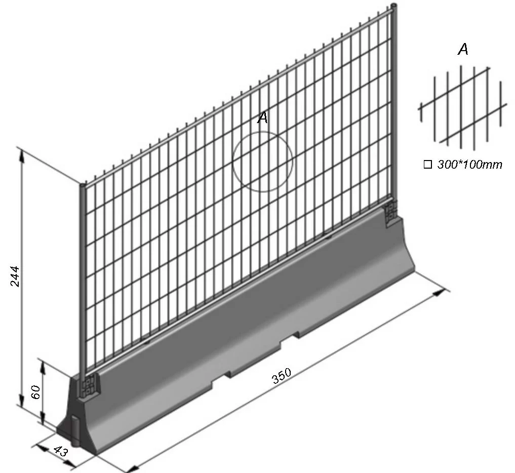 Hochsicherheitsbarriere NEW JERSEY aus Beton mit geraden Kopfenden