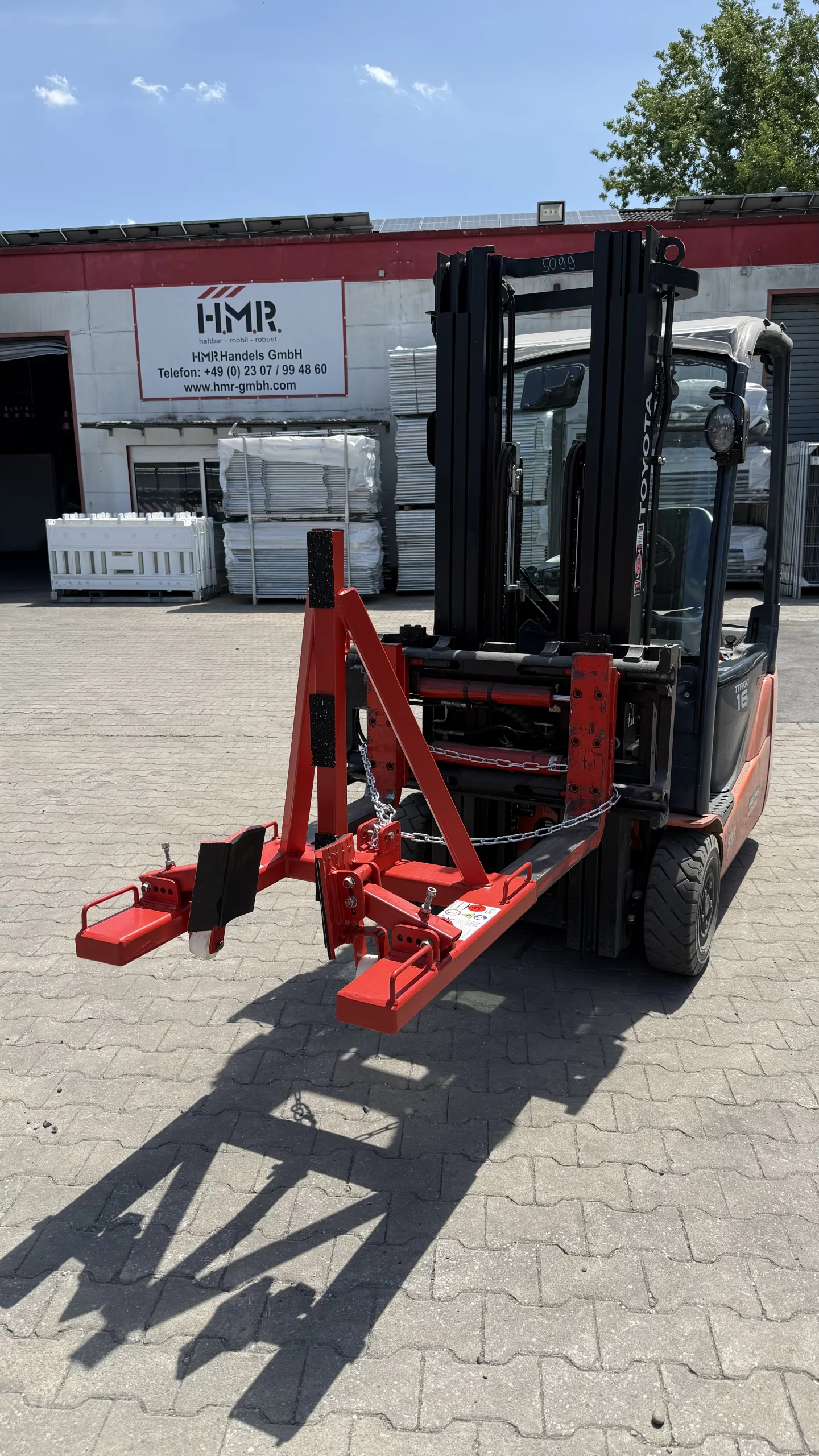 OktaBlock Zange an Gabelstapler